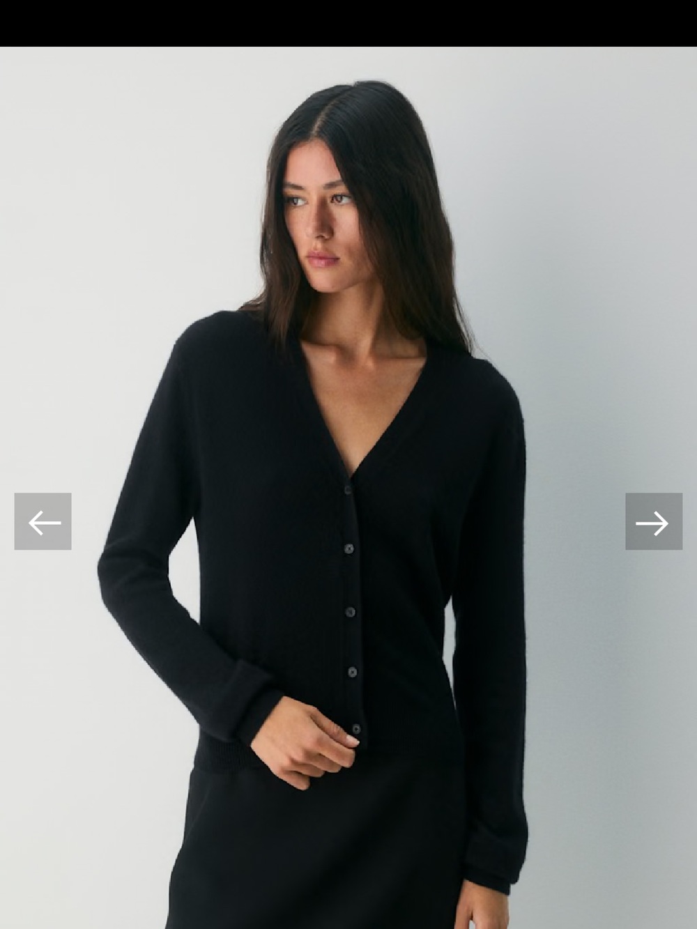 Aritzia Bare Cashmere V-Neck Button Cardigan Sweater